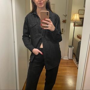 Black Chambray Button Down